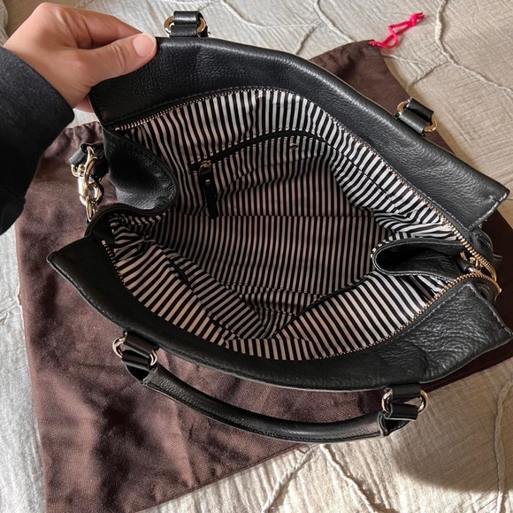 Kate Spade Black Leather Handbag with gold hardware - Picture 3 of 4